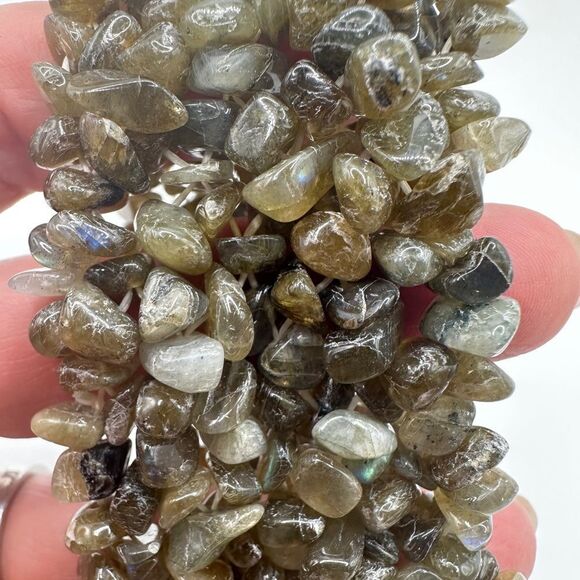 ALL Labradorite chip stretchy bracelet! 1.75" thick! - Picture 4 of 10